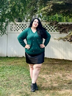 Foto 2 | Foto 2 | Jersey Carcos Talla Grande De Punto De Perlas Verdes Con Cuello En V Para Invierno - Venta Internacional.