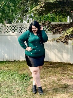 Foto 3 | Foto 3 | Jersey Carcos Talla Grande De Punto De Perlas Verdes Con Cuello En V Para Invierno - Venta Internacional.