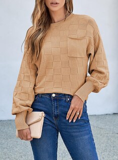 Foto 7 | Foto 7 | Jersey Shewin Fashion 2025 Para Mujer Con Cuello Redondo Y Manga Linterna - Venta Internacional.