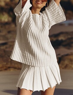Foto 3 | Foto 3 | Conjunto De Falda Tiko Miko Suéter De 2 Piezas Para Mujer Atuendo Casual - Venta Internacional.