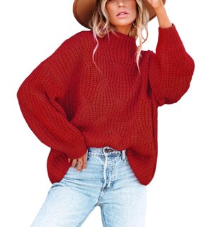 Foto 1 | Foto 1 | Jersey Extragrande Bwq Para Mujer Otoño 2024 Color Rojo Xxl - Venta Internacional.