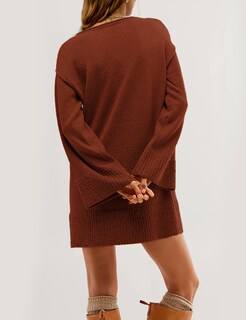 Foto 3 | Foto 3 | Vestido Tipo Suéter Lianlive Casual De Punto De Manga Larga Para Mujer - Venta Internacional.
