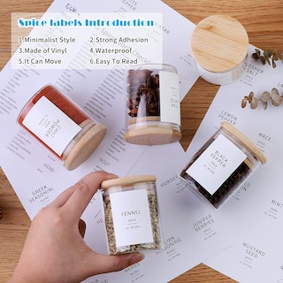 Foto 4 | Foto 4 | Jarros Para Especias Hhmjsm De Vidrio Con Tapas De Bambú 120 Ml 20 Unidades Y 131 Etiquetas - Venta Internacional.