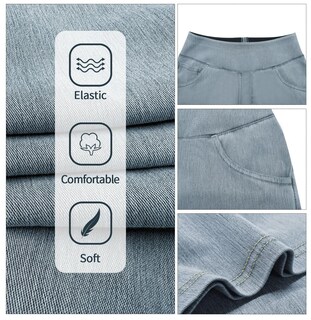 Foto 5 | Foto 5 | Jeans Simple Flavor Para Mujer Pierna Ancha Cintura Alta Azul Claro - Venta Internacional.