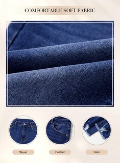 Foto 7 | Foto 7 | Jeans Shewin De Cintura Alta Elásticos Delgados Y Dobladillo Crudo Para Mujer - Venta Internacional.