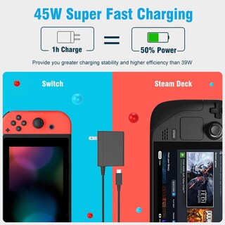 Foto 7 | Foto 7 | Adaptador De Corriente Alterna Charger Marsdock De 45 W Para Nintendo Switch - Venta Internacional.