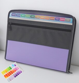 Foto 1 | Foto 1 | Organizador De Archivos En Forma De Acordeón Nafy 13 Bolsillos A4 Con Cremallera Color Lila - Venta Internacional.