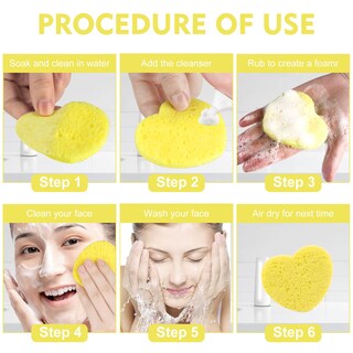 Foto 3 | Foto 3 | Esponjas Faciales Spunspon De Celulosa Con Forma De Corazón 100 Unidades - Venta Internacional.