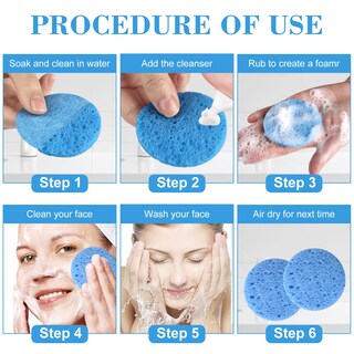 Foto 3 | Foto 3 | Esponjas Faciales Spunspon De Celulosa Comprimida 100 Unidades Azul - Venta Internacional.