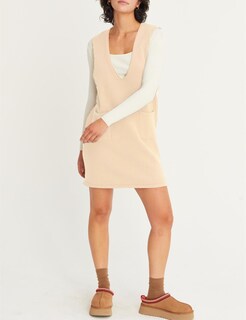 Foto 3 | Foto 3 | Delantal De Punto Con Cuello En V Para Mujer Suéter Chaleco Cuello En V Color Beige - Venta Internacional.