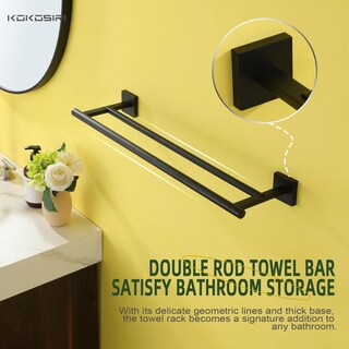 Foto 6 | Foto 6 | Toalleros Kokosiri B5005bk-l20 Doble Negro Mate 51 Cm - Venta Internacional.