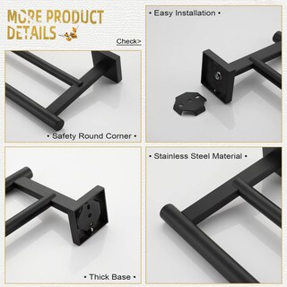Foto 6 | Foto 6 | Toallero Kokosiri B5005bk-l24 Para Baño 60 Cm Negro - Venta Internacional.