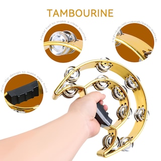 Foto 4 | Foto 4 | Tambourine Eastrock Campana Metálica De Mano Con Doble Hilera Paquete De 2 - Venta Internacional.