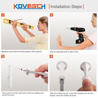 Foto 6 | Foto 6 | Topes De Puerta Kovosch Sólidos Rígidos Y Resistentes Paquete De 10 Unidades Blancos - Venta Internacional.
