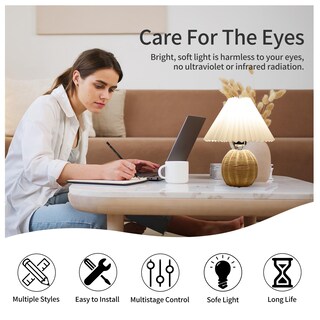 Foto 4 | Foto 4 | Lámpara De Mesa Longtn De Cerámica Plisada Coreana Con Led Tricolor - Venta Internacional.