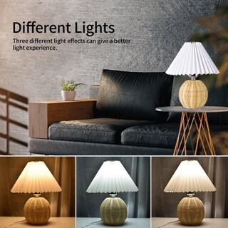 Foto 6 | Foto 6 | Lámpara De Mesa Longtn De Cerámica Plisada Coreana Con Led Tricolor - Venta Internacional.