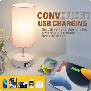 Foto 4 | Foto 4 | Lámpara De Mesa Yarra-decor Mesita De Noche Mejorada Con Puertos De Carga Usb - Venta Internacional.
