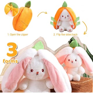 Foto 2 | Foto 2 | Almohadas De Peluche Mukorolee Reversibles Con Forma De Zanahoria Y Fresa Con Forma De Conejo - Venta Internacional.
