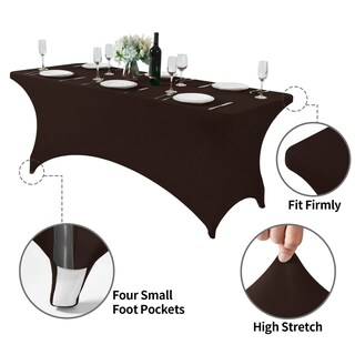 Foto 5 | Foto 5 | Funda De Mesa Hezuzo Spandex Para Mesa Ajustable De 6 Pies Color Marrón - Venta Internacional.
