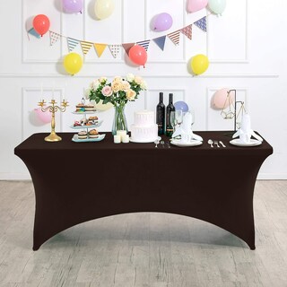 Foto 6 | Foto 6 | Funda De Mesa Hezuzo Spandex Para Mesa Ajustable De 6 Pies Color Marrón - Venta Internacional.