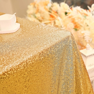 Foto 7 | Foto 7 | Mantel De Lentejuelas Fyledaee Dorado Cuadrado 228 X 228 Cm Para Eventos - Venta Internacional.
