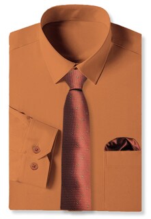 Foto 1 | Foto 1 | Vestido De Negocios Cromoncent Para Hombre Combinación De Camisa Y Corbata Color Naranja S - Venta Internacional.