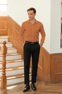 Foto 5 | Foto 5 | Vestido De Negocios Cromoncent Para Hombre Combinación De Camisa Y Corbata Color Naranja L - Venta Internacional.