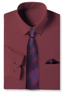 Foto 1 | Foto 1 | Combinación De Camisa Y Corbata Cromoncent Para Hombre Color Burdeos 4xl - Venta Internacional.