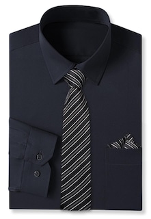 Foto 1 | Foto 1 | Vestido De Negocios Cromoncent Para Hombre Combinación De Camisa Y Corbata Color Negro Talla L - Venta Internacional.