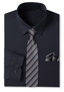 Foto 1 | Foto 1 | Combinación De Camisa Y Corbata Cromoncent Para Hombre Color Negro Talla L - Venta Internacional.