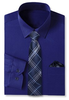 Foto 1 | Foto 1 | Combo De Camisa Y Corbata Cromoncent Para Hombre De Negocios Azul Oscuro Talla M - Venta Internacional.