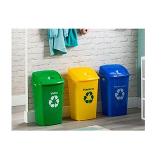 Foto 2 | Foto 2 | Cubo De Basura Vaiven Papel De Reciclaje De Plástico 30 Litros Color Verde - Venta Internacional.