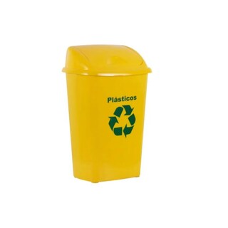 Foto 1 | Foto 1 | Contenedor De Reciclaje Vaiven De Plástico Amarillo Con Tapa 30 Litros - Venta Internacional.