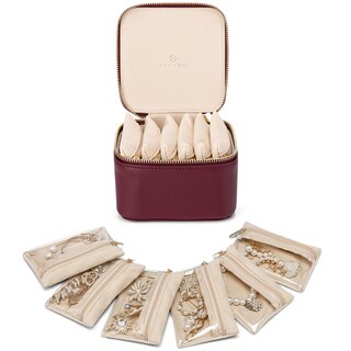 Foto 1 | Foto 1 | Organizador Para Joyas Vlando Travel Con 6 Bolsillos De Terciopelo Color Rojo - Venta Internacional.