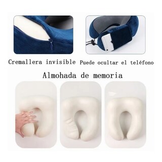 Foto 4 | Foto 4 | Almohada De Viaje Viscoelástica Para El Cuello Con Bolsa De Almacenamiento  Tapones Para Los Oídos Y - Venta Internacional.