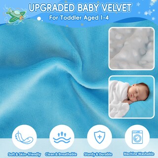 Foto 3 | Foto 3 | Cama De Avión Y Manta Gocozy Para Niños Pequeños Azul Con Libros De Pegatinas - Venta Internacional.