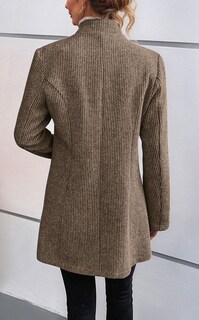 Foto 6 | Foto 6 | Chaqueta De Lana Blazer Chartou Abrigo De Invierno Para Mujer Color Caqui Oscuro - Venta Internacional.