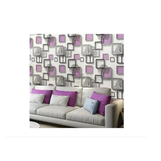 Foto 2 | Foto 2 | Rollo De Papel De Pared Autoadhesivo Con Diseño De Cubo Lila 10 M X 60 Cm - Venta Internacional.
