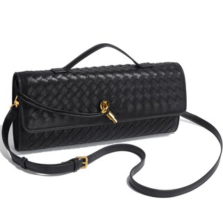 Foto 2 | Foto 2 | Monedero De Mano Newrogeng De Piel Tejida Para Mujer Color Negro - Venta Internacional.