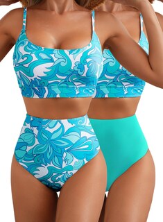 Foto 1 | Foto 1 | Conjunto De Bikini Herseas Traje De Baño Deportivo De Cintura Alta Color Turquesa Talla Xs - Venta Internacional.