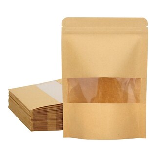 Foto 1 | Foto 1 | Bolsas Kraft Doypack Con Ventana De 9 X 14 X 3 Cm Paquete De 50 - Venta Internacional.