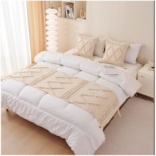 Foto 1 | Foto 1 | Set Piecera Color Beige Bohemio 60 X 200 Cm Con 2 Fundas Para Cama Doble O Tamaño King - Venta Internacional.