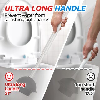 Foto 2 | Foto 2 | Juego De Desatascadores Y Escobillas Para Inodoro Forasto 2 En 1 Con Mango Extendido - Venta Internacional.