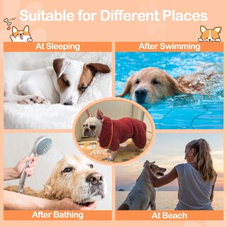 Foto 7 | Foto 7 | Albornoz Para Perros Bienbee Toalla Superabsorbente Roja Xxl - Venta Internacional.