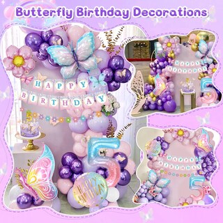 Foto 6 | Foto 6 | Set De Decoración De Cumpleaños Kispatti Para Niña De Quinto Cumpleaños - Venta Internacional.