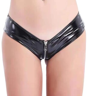 Foto 1 | Foto 1 | Calzoncillos De Bikini Feoya Con Cremallera Brillante Entrepierna Talle Bajo Noche Xxl - Venta Internacional.