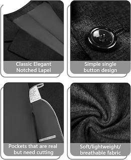 Foto 3 | Foto 3 | Chaqueta Tipo Blazer Wehilion Chaqueta Deportiva Casual Para Hombre Color Negro - Venta Internacional.