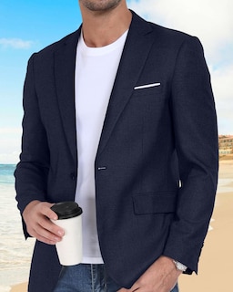 Foto 7 | Foto 7 | Chaqueta Deportiva Casual Blazer Wehilion Para Hombre Color Azul Marino - Venta Internacional.