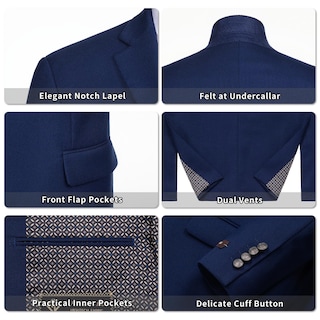 Foto 6 | Foto 6 | Chaqueta Deportiva Gluvistaves Classic Fit Stretch Blazer Para Hombre Azul - Venta Internacional.