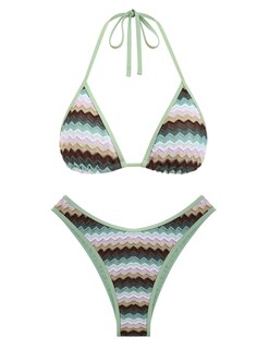 Foto 1 | Foto 1 | Traje De Baño Bikini Seamoly Halter Colorblock Para Mujer Color Verde Menta S - Venta Internacional.